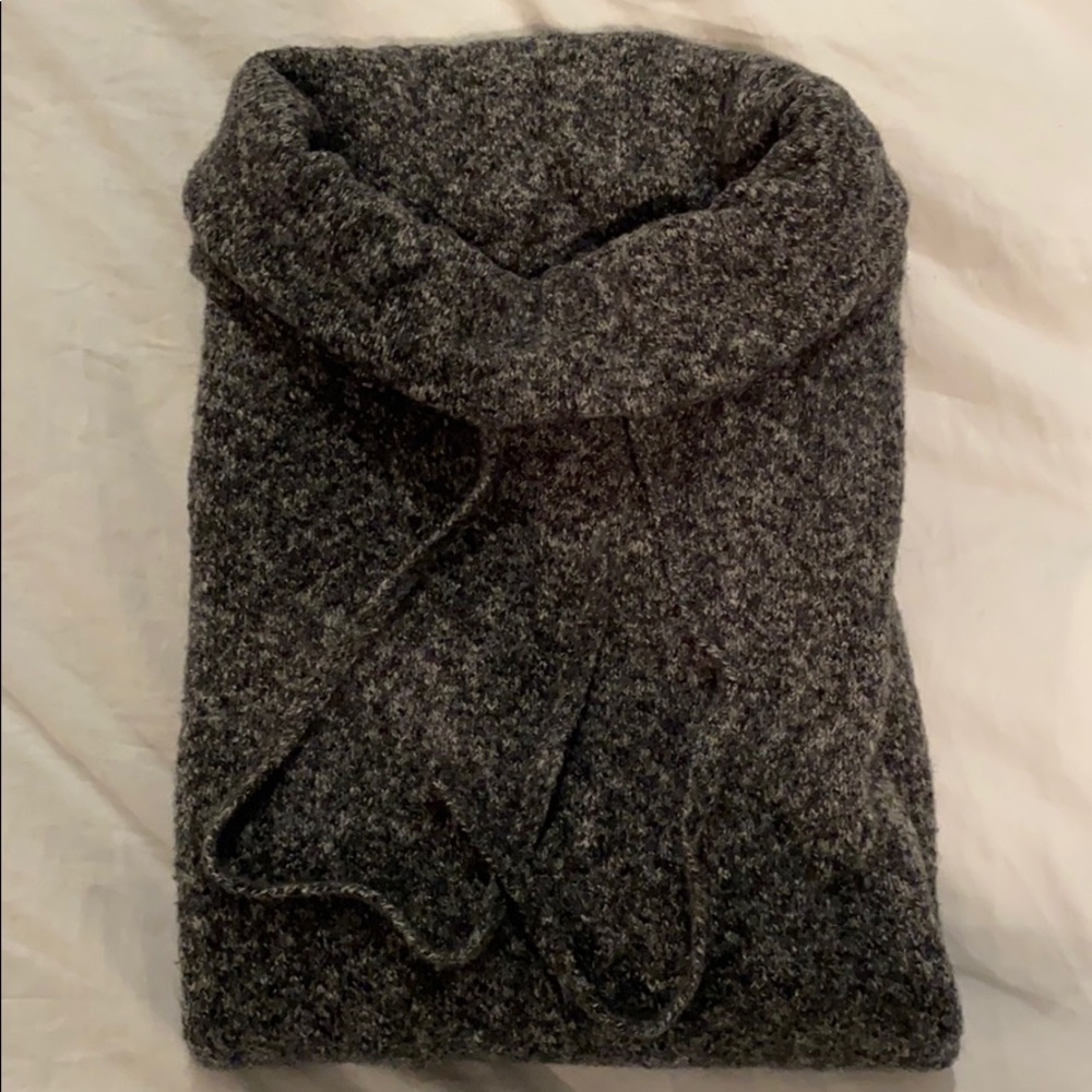 LOFT petite drawstring cowl neck sweater